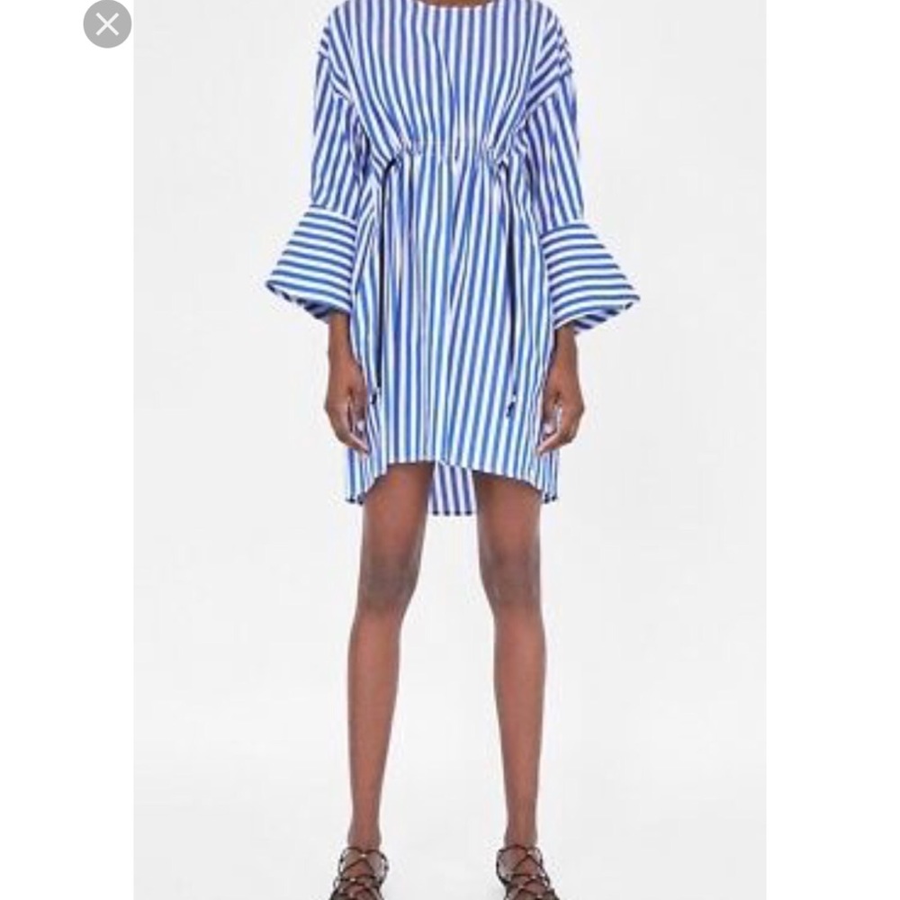 Zara Basic Striped Shirt Dress